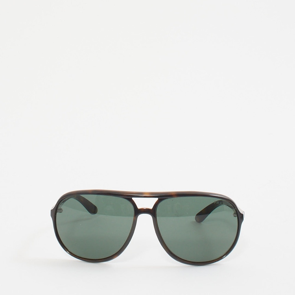 Prada Green Tortoise Shell Aviator Sunglasses